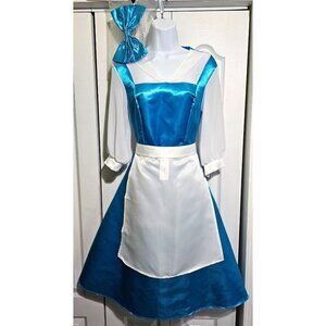 Disney Princess Belle Costume Blue Dress Apron Beauty and the Beast Womens Small